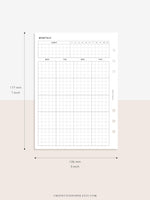 M106_G | Monthly Planner with 31 Days Habit Tracker Printable Inserts