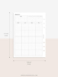 M106_G | Monthly Planner with 31 Days Habit Tracker Printable Inserts