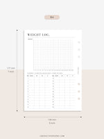 N121-1 | Weight Loss Log, Diet Organizer Template