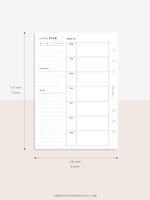 W108 | Week on a Page, Weekly Planner Printable Inserts Template