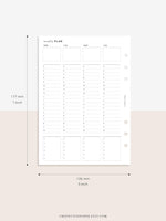 W111 | Weekly Schedule Planner Printable Inserts Template