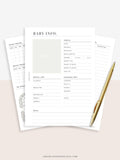 N112 | Baby Info & Growth Log & Vaccination Records Template