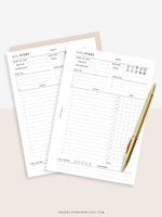 D108 | Daily Study Planner Inserts Printable Template