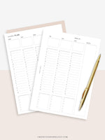 W111 | Weekly Schedule Planner Printable Inserts Template