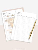 W106 | Weekly Schedule Planner Inserts, Time Table Template Printable