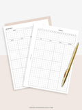 M106_G | Monthly Planner with 31 Days Habit Tracker Printable Inserts