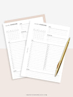 M108 | Monthly Overview, Month on a Page Printable Planner Inserts