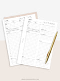 D102 | Daily Planner Inserts Printable Template, Minimal Grid Layout