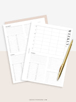 W117 | WO4P, Weekly 24-hour Schedule, To-do List Planner Template