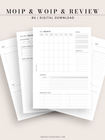 W118 | Monthly+Weekly+Review Total Planner Inserts Template, Monday Start Only