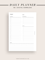D107 | Printable Daily Schedule Planner Inserts Template
