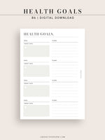 N121-2 | Health Goals Setting Planner, Wellness Journal