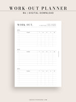 N121-3 | Work-out Planning, Fitness Planner, Wellness Journal