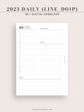 D111_C_2023 | 2023 Dated Daily Planner, Lined Layout, Day on a Page