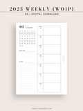 W108_01GX_WO1P_2023 | 2023 Dated Weekly Planner Inserts Printable Template