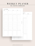 W111 | Weekly Schedule Planner Printable Inserts Template