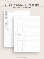 W117_2023 | 2023 Dated Weekly Planner, 24-hour Time Scheduler, WO4P