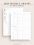 W117_2023 | 2023 Dated Weekly Planner, 24-hour Time Scheduler, WO4P