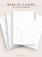 W117 | WO4P, Weekly 24-hour Schedule, To-do List Planner Template