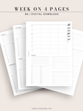 W117 | WO4P, Weekly 24-hour Schedule, To-do List Planner Template