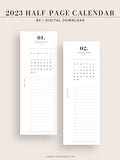 M118_2023 | 2023 Half-Page Calendar, Monthly Task list, Important Events Tracker