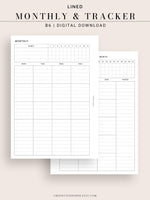 M106_L | Monthly Planner with 31 Days Habit Tracker Printable Inserts