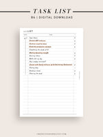 D103 | Daily Task List Printable, To-do List Organizer, Checklist Template