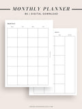 M101 | Basic Monthly Planner Printable Inserts for Minimalist