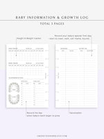 N112 | Baby Info & Growth Log & Vaccination Records Template