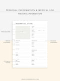 N113 | Personal Information & Medical Log Template