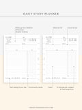 D108 | Daily Study Planner Inserts Printable Template