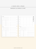 W117 | WO4P, Weekly 24-hour Schedule, To-do List Planner Template