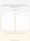 N113 | Personal Information & Medical Log Template