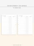 T121 | TV Series Tracker, Movie Journal, Entertainment Log Bundle