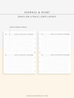 D112_2DO1P | Daily Journal Diary Printable Pages, Line Dot Grid Notes