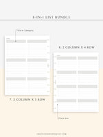 N107 | Checklist Bundle Template to Personalize Category