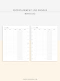 T121 | TV Series Tracker, Movie Journal, Entertainment Log Bundle