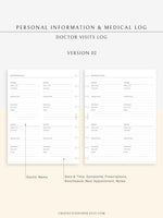 N113 | Personal Information & Medical Log Template