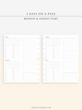 W117 | WO4P, Weekly 24-hour Schedule, To-do List Planner Template