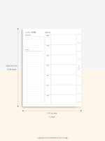 W108 | Week on a Page, Weekly Planner Printable Inserts Template