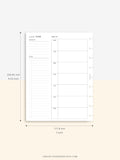 W108 | Week on a Page, Weekly Planner Printable Inserts Template