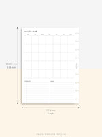 M112 | Month on a Page, Monthly Planner Printable Inserts