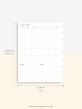 M112 | Month on a Page, Monthly Planner Printable Inserts