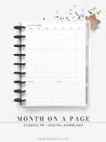 M112 | Month on a Page, Monthly Planner Printable Inserts