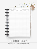 N125 | Order List, Online Shopping Tracker, Purchase History, Spending Log