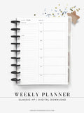W108 | Week on a Page, Weekly Planner Printable Inserts Template