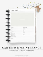 N111 | Vehicle Maintenance Log Printable, Car Repair Tracker Template