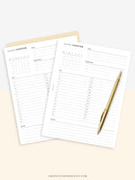 M108 | Monthly Overview, Month on a Page Printable Planner Inserts
