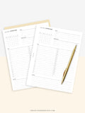 M108 | Monthly Overview, Month on a Page Printable Planner Inserts