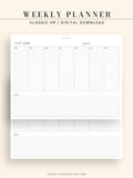 W102_H_2 | Horizontal Weekly Planner Printable